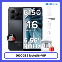 telefono inteligente doogee note 56 con android 16 bateria de gran capacidad de 6150 mah pantalla de 656 pulgadas y 90 hz 24 gb64 gb 8 mp  5 mp desbloqueo facial
