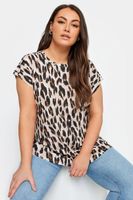 yours camiseta algodon nude estampado leopardo mujer curvy y tallas grandes yours