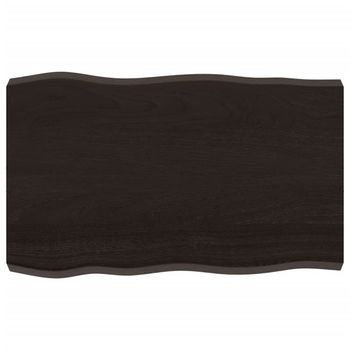 Tablero Mesa Madera Tratada Borde Vivo Marrón 80x50x(2-6) Cm Vidaxl