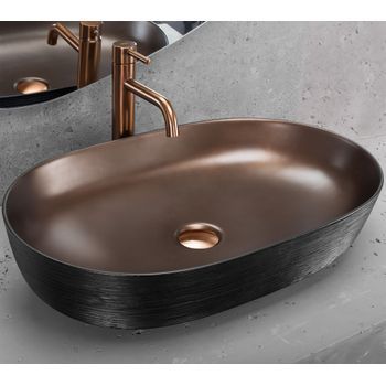 Lavabo Sobre Encimera Rea Cleo 61 Brush Copper Black