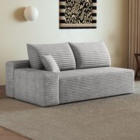sofa gris de 2 plazas de pana suave modular y chaise longue reversible 175 x 95 x 83 cm