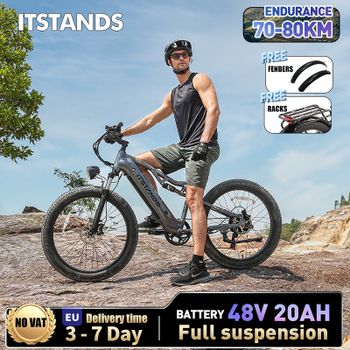 Bicicleta Eléctrica de Montaña ITSTANDS RX26, Batería de Litio de 48V20AH, Bicicleta Eléctrica Fatbike de 26 Pulgadas para Adultos