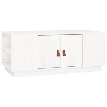 Mesa De Centro De Madera Maciza De Pino Blanco 100x50x41 Cm Vidaxl