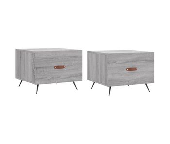 2 uds mesas de centro - mesas de café madera ingeniería gris sonoma 50x50x40 cm