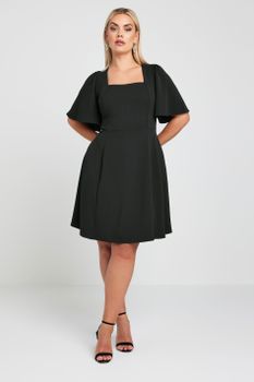 Limited Collection Vestido Mini Negro Con Manga Ángel, Mujer Curvy Y Tallas Grandes, Limited Collection