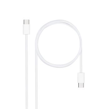 Cable USB-C Nanocable 10.01.6001-CO 60W 3A 1m Blanco Carga Rápida Algodón