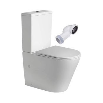 Inodoro Completo Redondo | Blanco Mate | Tanque Bajo Con Cisterna Y Asiento Extrafino