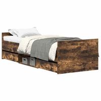 estructura de cama con cabecero piecero roble ahumado 90x200cm vidaxl