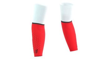 Compressport armforce manguitos ultraligeros blanco rojo