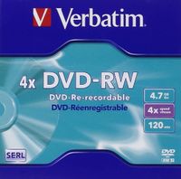 pack 5 dvd-rw 47 gb verbatim 4x