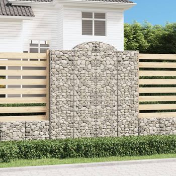 Cesta Gaviones | Gavión Para Piedras | Gavión Decorativo Forma Arco Hierro Galvanizado 200x50x220/240 Cm Cfw736906