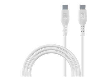 Cable USB - CellularLine USBDATA100C2C5A1MW, USB-C USB-C, 1.2 m, 100W, Carga Rápida, Blanco