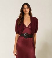 twinset para mujer 262tt3022 bolero de mezcla de lana cepillada burdeos s casual granate
