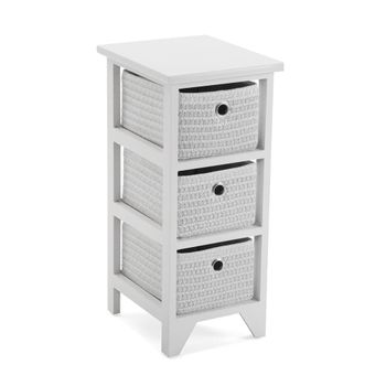 Mueble de baño con 3 cajones en aglomerado efecto madera blanco