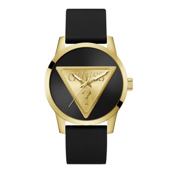 Guess Reloj Hombre Caja De Acero Reciclado Pulsera Silicona De Color Negro Resistente Al Agua 5 Atm Gw0781g4