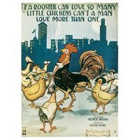 legendarte - portada de musica vintage if a rooster can love so many little chickens cant a man love more than one - cuadro lienzo impresion digital