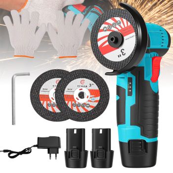 Mini amoladora angular inalámbrica, recargable, con motor de 12 V y escobillas, herramienta eléctrica para reparación de automóviles, corte, amolado y pulido. Amoladora eléctrica compacta para