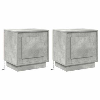 Juego De Mesitas De Noche - Armarios De Noche Gris Hormigón 44 X 34.5 X 45 Cm Mc6958