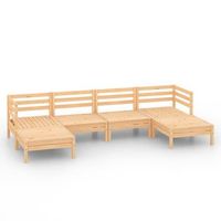 conjunto de muebles de jardin 6 uds  mesa y sillas madera maciza de pino