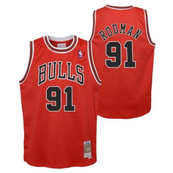 Camiseta Dennis Rodman Chicago Bulls Mitchell & Ness - Away Swingman Junior