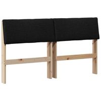 cabecero tapizado negro 160 cm madera de pino macizo