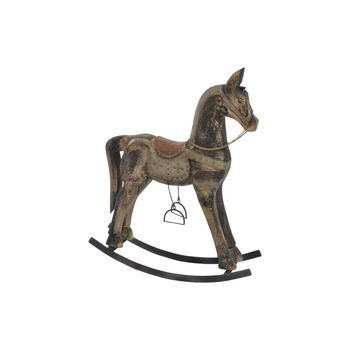 Figura Madera Metal 50x15x63 Caballo Envejecido