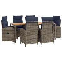 juego de comedor para exteriores 7 uds vidaxl