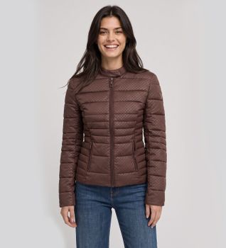 Guess para mujer. W6YL16W2891 Chaqueta Vona Relieve marrón (XL), Casual, Poliéster
