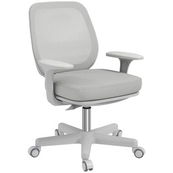 Vinsetto Silla de Oficina Ergonómica y Reclinable con Altura Ajustable y 5 Ruedas 55x48x82,5-94,5 cm Gris   Aosom España