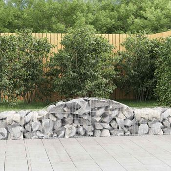 Cestas De Gaviones 2 Piezas | Gavión Para Piedras | Gavión Decorativo Forma De Arco Hierro 300x50x40/60 Cm Cfw729940