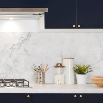 Frente de cocina en aluminio - 240 x 50 cm - blanco