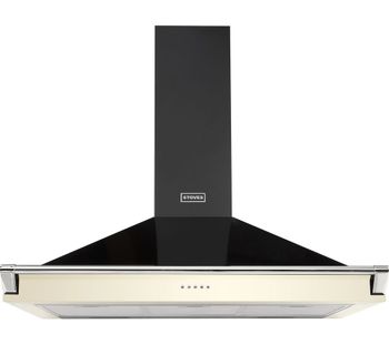 STOVES Richmond S900 Chimney Cooker Hood - Black & Cream, Black