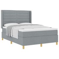 cama tapizada 203x143x128 cm madera - gris