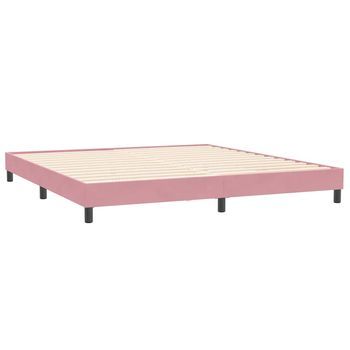 Estructura De Cama Sin Colchón Terciopelo Rosa 200x210 Cm