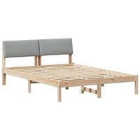 estructura de cama marron y gris claro 160 x 200 cm vidaxl