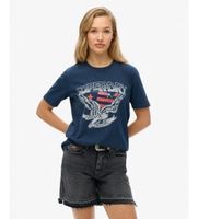 superdry para mujer w1011611a camiseta embellish varsity relaxed marino s casual algodon manga corta