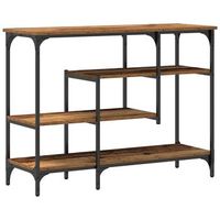 mesa consola con estante madera vieja 100 x 35 x 75 cm