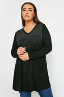 yours top negro de pico adornado con tachuelas mujer curvy y tallas grandes yours