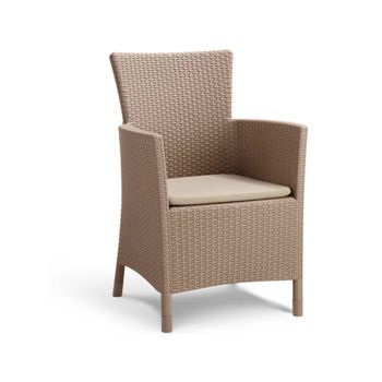 Keter Sillón  Exterior Terraza Resina  Con Cojín Iowa Capuchino Anxpxal Cm 62x60x89