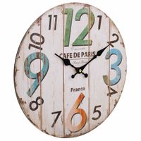 wanderlust deco reloj de pared blanco de madera d34x2h cm para decoracion de hogar