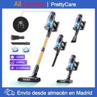 prettycare-aspiradora inalambrica v900 aspiradora de mano con potencia de succion de 530w y 52000pa bateria extraible de 62 minutos