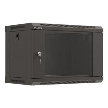 Armario Rack Lanberg WF03-5306-10B 6U 60 kg cierre frontal puerta cristal desmontado