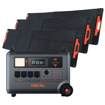 Blackview Oscal Powermax 3600 SE PM3600SE Estación de energía robusta + 3 * Kit de panel solar PM200 Pro 3600W 14 salida