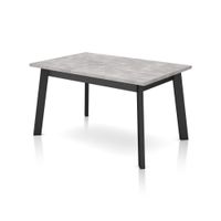 mesa de comedor fija y robusta 141x90 cm melamina cemento negro