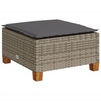 taburete de jardin  otomana de jardin  reposapies de jardin y cojin ratan sintetico gris 635x56x32 cm