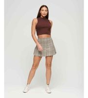 superdry para mujer w7210239a minifalda plisada de tweed vintage marron m casual poliester