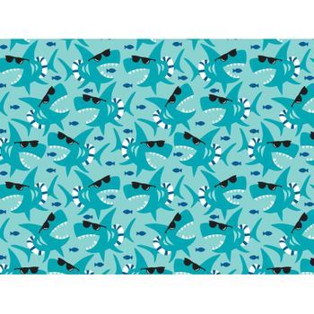 Fotomural Vinilo Infantil Tiburones Gafas De Sol 400 X 300 Cm