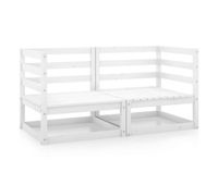 vidaxl sofas de esquina de jardin 2 uds blanco madera maciza de pino