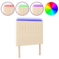cabecerocabecero camapanel de cabecera con luces led tela crema 90x5x118128 cm