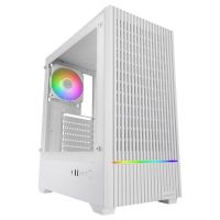 mars gaming mc-quantum caja pc gaming atx frontal mesh cristal templado 4x ventiladores 120mm blanco